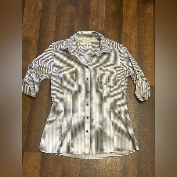 Covington Navy and White Striped Shirt - Picture 1 of 6